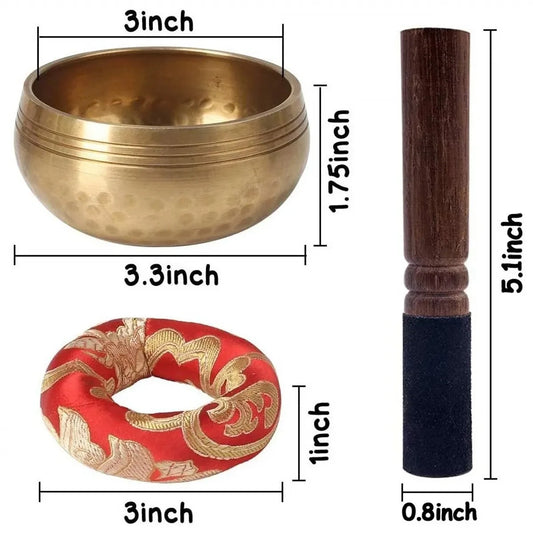 Small brass-tone singing bowl, view 2