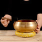 Hammered-finish singing bowl set with cushion and striker, view 5