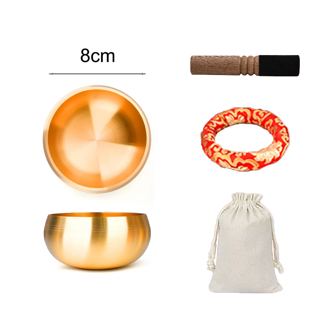 Sanskrit-engraved brass singing bowl, view 7