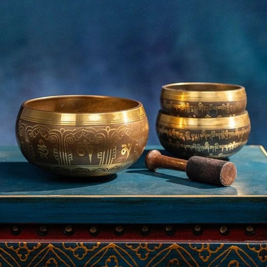 Copper singing bowl, view 2