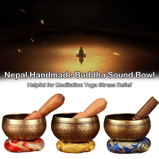 Buddha singing bowl set with cushion, view 2