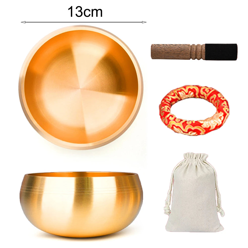 Sanskrit-engraved brass singing bowl, view 11