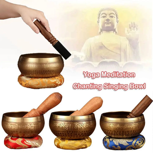 Buddha singing bowl set with cushion