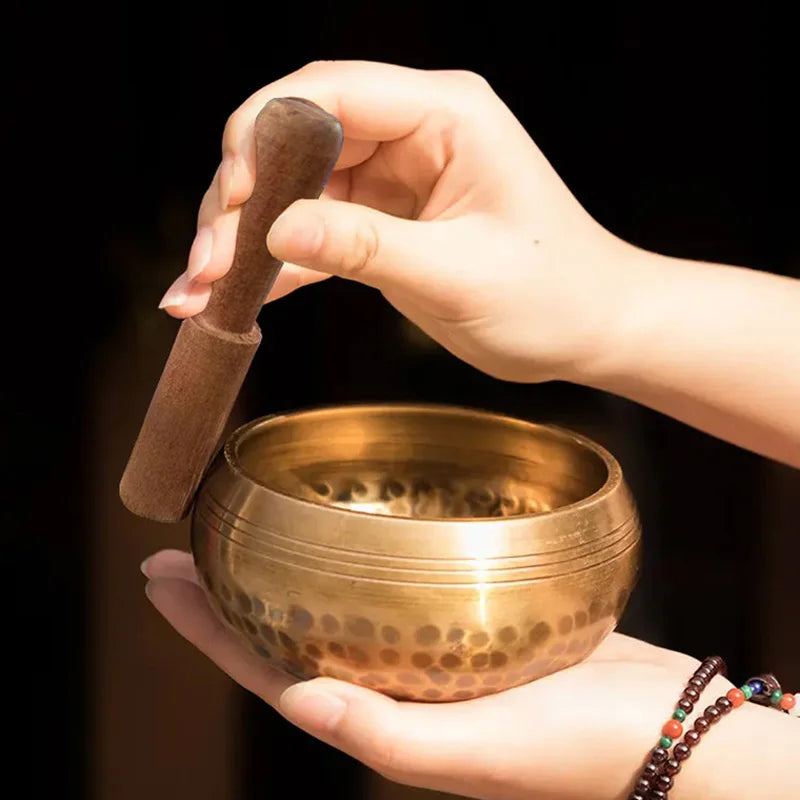 Traditional brass singing bowl, view 2